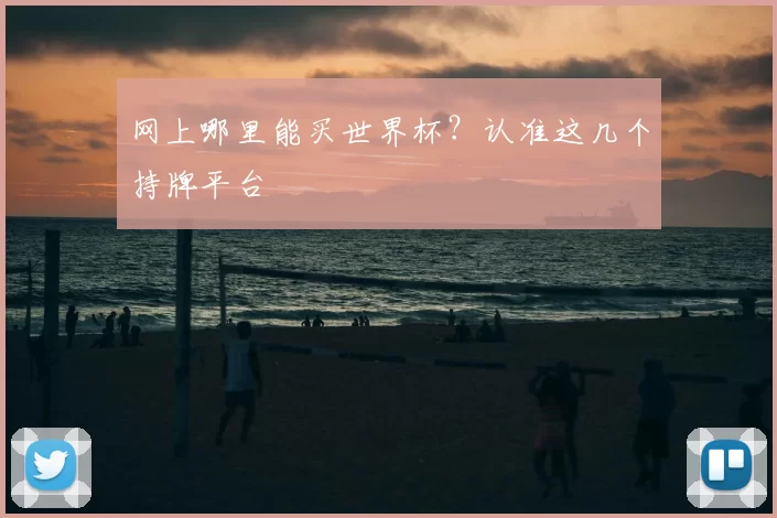 网上哪里能买世界杯?认准这几个持牌平台